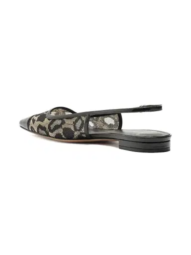 Alexandre Birman Women's Olivia Lace Slingback Flats - Golden Black | Thumbnail 4 Alexandre Birman Women's Olivia Lace Slingback Flats - Golden Black | Thumbnail 4