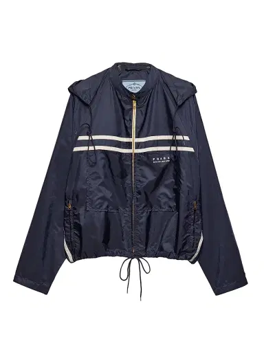 Prada Women's Lightweight Re-Nylon Blouson Jacket - Blue | Thumbnail 1 Prada Women's Lightweight Re-Nylon Blouson Jacket - Blue | Thumbnail 1