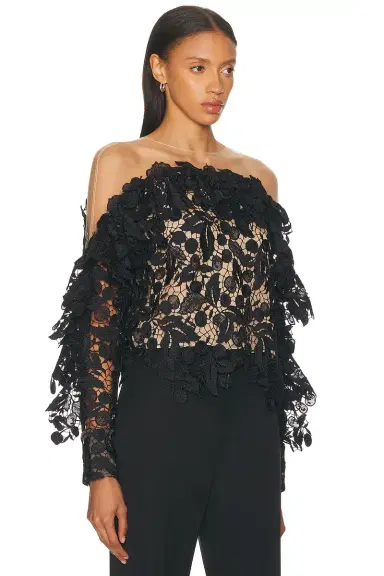 Oscar de la Renta Long Sleeve Blouse | Thumbnail 2 Oscar de la Renta Long Sleeve Blouse | Thumbnail 2