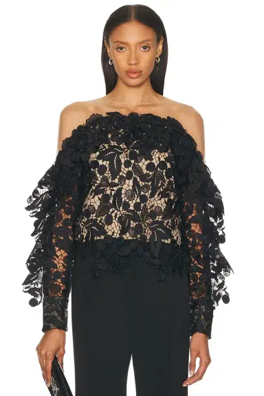 Oscar de la Renta Long Sleeve Blouse | Thumbnail 1 Oscar de la Renta Long Sleeve Blouse | Thumbnail 1