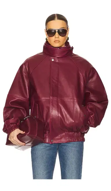 Helsa The Oversized Leather Bomber | Thumbnail 6 Helsa The Oversized Leather Bomber | Thumbnail 6