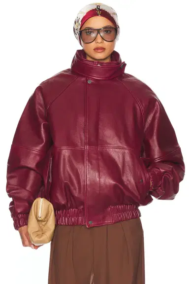 Helsa The Oversized Leather Bomber | Thumbnail 1 Helsa The Oversized Leather Bomber | Thumbnail 1