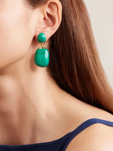 Dinosaur Designs River Rock Small Gold-plated And Resin Earrings | Thumbnail 2 Dinosaur Designs River Rock Small Gold-plated And Resin Earrings | Thumbnail 2