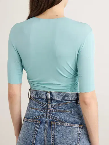 Alaïa Ruched Stretch-jersey T-shirt | Thumbnail 3 Alaïa Ruched Stretch-jersey T-shirt | Thumbnail 3
