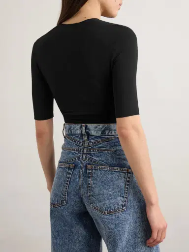 Alaïa Ruched Stretch-jersey T-shirt | Thumbnail 3 Alaïa Ruched Stretch-jersey T-shirt | Thumbnail 3