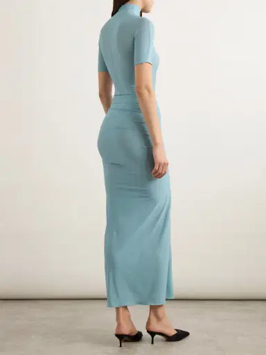 Alaïa Ruched Stretch-jersey Midi Dress | Thumbnail 3 Alaïa Ruched Stretch-jersey Midi Dress | Thumbnail 3