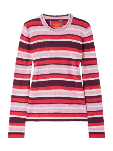 La DoubleJ Striped Ribbed Cotton And Cashmere-blend Sweater | Thumbnail 1 La DoubleJ Striped Ribbed Cotton And Cashmere-blend Sweater | Thumbnail 1