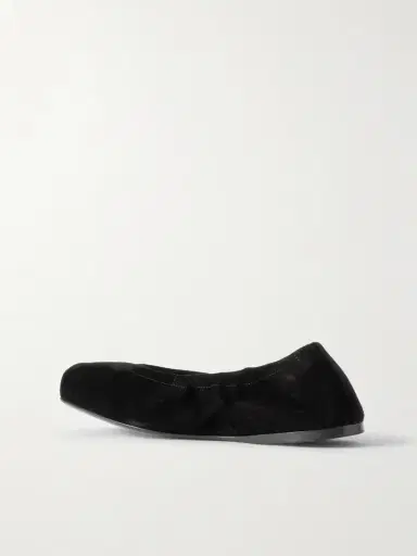 Alaïa Leather-trimmed Suede Ballet Flats | Thumbnail 3 Alaïa Leather-trimmed Suede Ballet Flats | Thumbnail 3