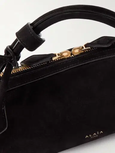 Alaïa Le Teckel Leather-trimmed Suede Clutch | Thumbnail 4 Alaïa Le Teckel Leather-trimmed Suede Clutch | Thumbnail 4
