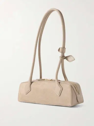 Alaïa Le Teckel Small Leather-trimmed Suede Shoulder Bag | Thumbnail 3 Alaïa Le Teckel Small Leather-trimmed Suede Shoulder Bag | Thumbnail 3