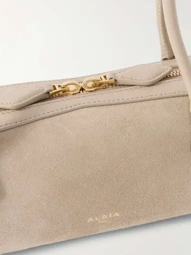 Alaïa Le Teckel Small Leather-trimmed Suede Shoulder Bag | Thumbnail 4 Alaïa Le Teckel Small Leather-trimmed Suede Shoulder Bag | Thumbnail 4