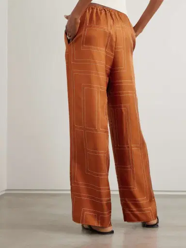 TOTEME Embroidered Silk-twill Wide-leg Pants | Thumbnail 4 TOTEME Embroidered Silk-twill Wide-leg Pants | Thumbnail 4