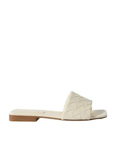 Bottega Veneta Riva Intrecciato Leather Slides | Thumbnail 1 Bottega Veneta Riva Intrecciato Leather Slides | Thumbnail 1