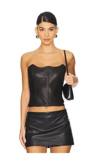 The Sei Leather Curved Bustier | Thumbnail 1 The Sei Leather Curved Bustier | Thumbnail 1