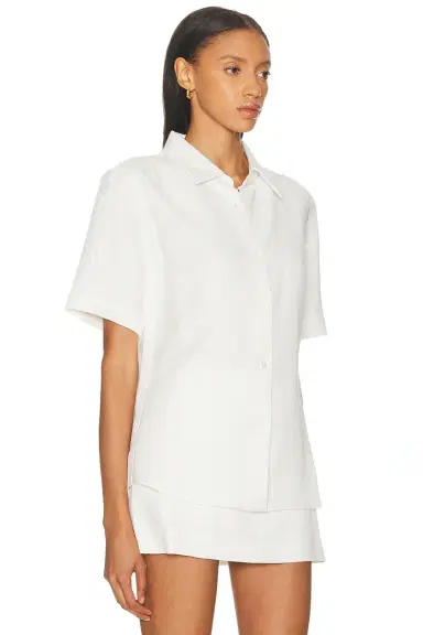 RENGGLI Short Sleeve Linen Button Up Top | Thumbnail 2 RENGGLI Short Sleeve Linen Button Up Top | Thumbnail 2