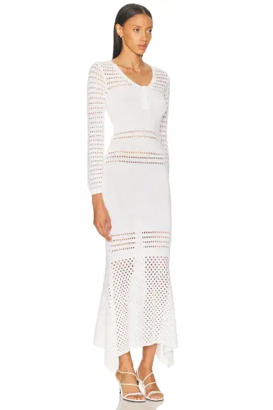Matthew Bruch Striped Mesh Handkerchief Midi Dress | Thumbnail 2 Matthew Bruch Striped Mesh Handkerchief Midi Dress | Thumbnail 2
