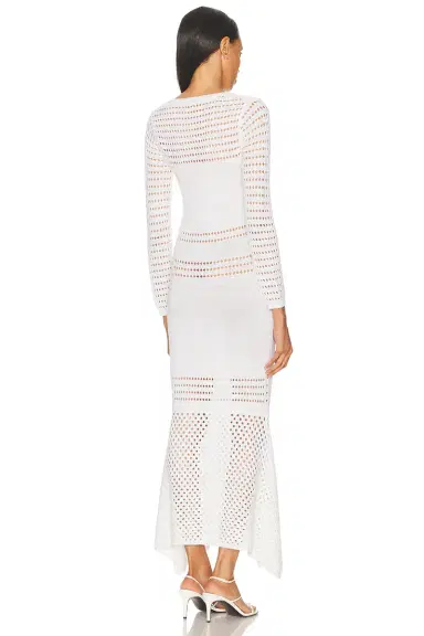 Matthew Bruch Striped Mesh Handkerchief Midi Dress | Thumbnail 3 Matthew Bruch Striped Mesh Handkerchief Midi Dress | Thumbnail 3