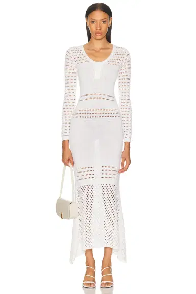 Matthew Bruch Striped Mesh Handkerchief Midi Dress | Thumbnail 1 Matthew Bruch Striped Mesh Handkerchief Midi Dress | Thumbnail 1