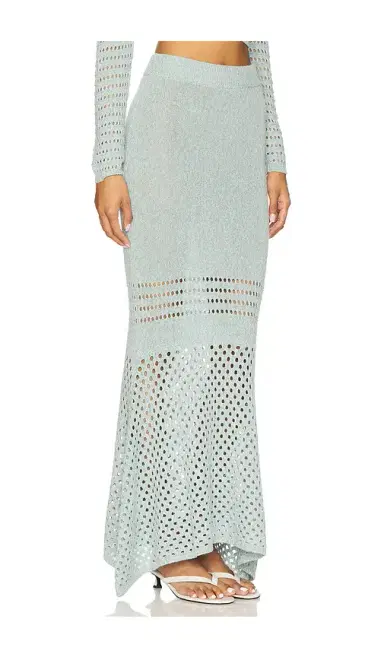 MATTHEW BRUCH Striped Mesh Handkerchief Midi Skirt | Thumbnail 2 MATTHEW BRUCH Striped Mesh Handkerchief Midi Skirt | Thumbnail 2