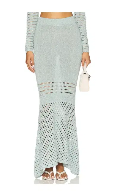 MATTHEW BRUCH Striped Mesh Handkerchief Midi Skirt | Thumbnail 1 MATTHEW BRUCH Striped Mesh Handkerchief Midi Skirt | Thumbnail 1