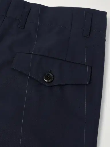 Brunello Cucinelli Tapered Pleated Pinstriped Wool and Cotton-Blend Trousers - Men | Thumbnail 6 Brunello Cucinelli Tapered Pleated Pinstriped Wool and Cotton-Blend Trousers - Men | Thumbnail 6