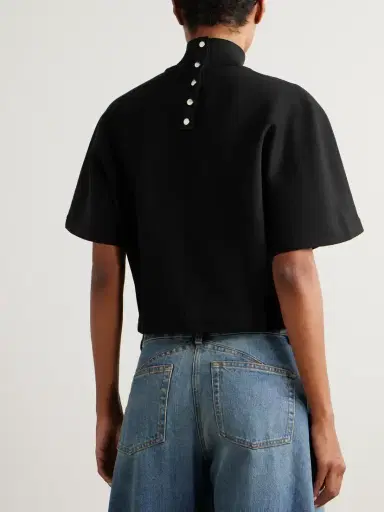 Alaïa Cropped Cotton-jersey Turtleneck T-shirt | Thumbnail 3 Alaïa Cropped Cotton-jersey Turtleneck T-shirt | Thumbnail 3
