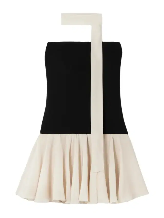 Illi Scarf-detailed Strapless Stretch-knit And Silk Crepe De Chine Mini Dress Illi Scarf-detailed Strapless Stretch-knit And Silk Crepe De Chine Mini Dress