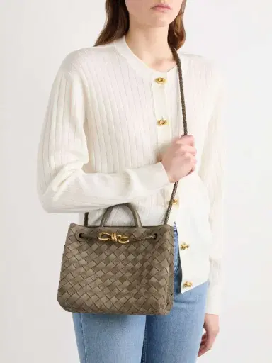 Bottega Veneta Andiamo Small Intrecciato Suede Tote | Thumbnail 6 Bottega Veneta Andiamo Small Intrecciato Suede Tote | Thumbnail 6