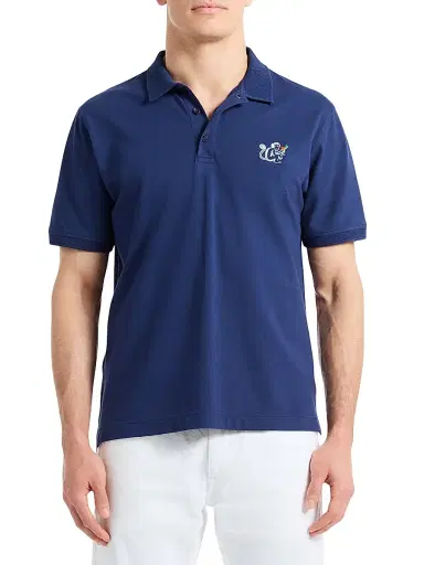 Robert Graham Men's Monkey Business Stretch-Cotton Polo Shirt - Navy - Size XXL | Thumbnail 1 Robert Graham Men's Monkey Business Stretch-Cotton Polo Shirt - Navy - Size XXL | Thumbnail 1