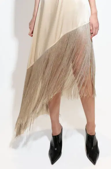 LAPOINTE Satin Asymmetric Fringe Skirt | Thumbnail 3 LAPOINTE Satin Asymmetric Fringe Skirt | Thumbnail 3