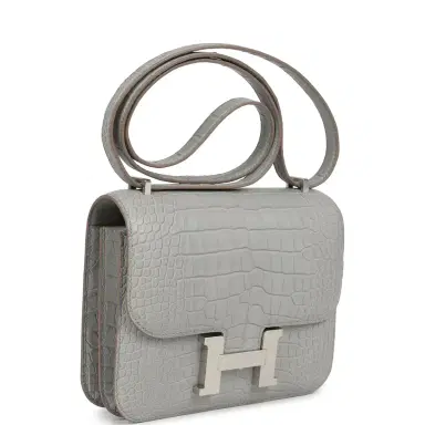 HERMÈS Hermes Constance 18 Gris Perle Matte Alligator Palladium Hardware | Thumbnail 2 HERMÈS Hermes Constance 18 Gris Perle Matte Alligator Palladium Hardware | Thumbnail 2