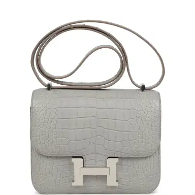 HERMÈS Hermes Constance 18 Gris Perle Matte Alligator Palladium Hardware | Thumbnail 1 HERMÈS Hermes Constance 18 Gris Perle Matte Alligator Palladium Hardware | Thumbnail 1