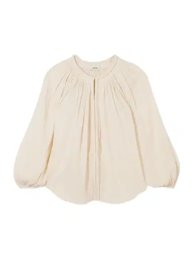 Isabel Marant Jenna Frayed Braided Gathered Cotton-gauze Blouse | Thumbnail 1 Isabel Marant Jenna Frayed Braided Gathered Cotton-gauze Blouse | Thumbnail 1