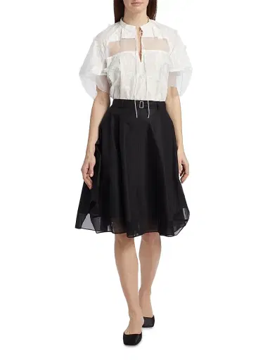 3.1 Phillip Lim Women's Belted Flounce Chiffon-Combo Skirt - Black | Thumbnail 2 3.1 Phillip Lim Women's Belted Flounce Chiffon-Combo Skirt - Black | Thumbnail 2