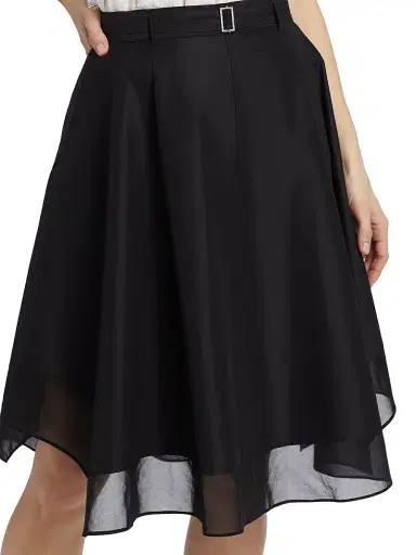 3.1 Phillip Lim Women's Belted Flounce Chiffon-Combo Skirt - Black | Thumbnail 6 3.1 Phillip Lim Women's Belted Flounce Chiffon-Combo Skirt - Black | Thumbnail 6
