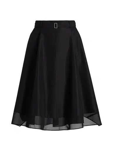 3.1 Phillip Lim Women's Belted Flounce Chiffon-Combo Skirt - Black | Thumbnail 1 3.1 Phillip Lim Women's Belted Flounce Chiffon-Combo Skirt - Black | Thumbnail 1