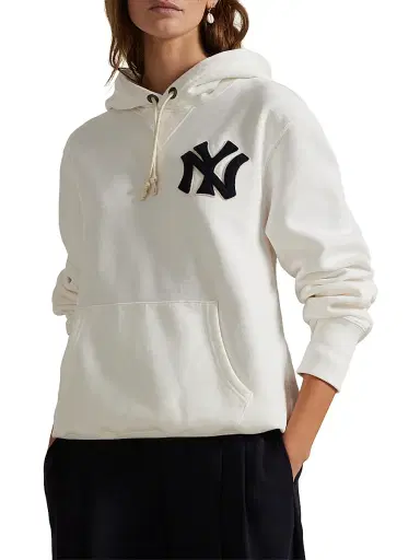 Polo Ralph Lauren Men's Yankees Fleece Hoodie - Deckwash White | Thumbnail 6 Polo Ralph Lauren Men's Yankees Fleece Hoodie - Deckwash White | Thumbnail 6