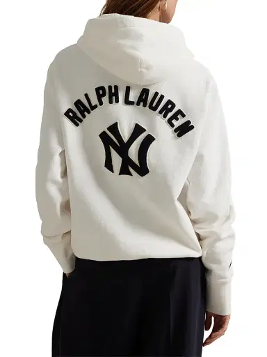 Polo Ralph Lauren Men's Yankees Fleece Hoodie - Deckwash White | Thumbnail 7 Polo Ralph Lauren Men's Yankees Fleece Hoodie - Deckwash White | Thumbnail 7
