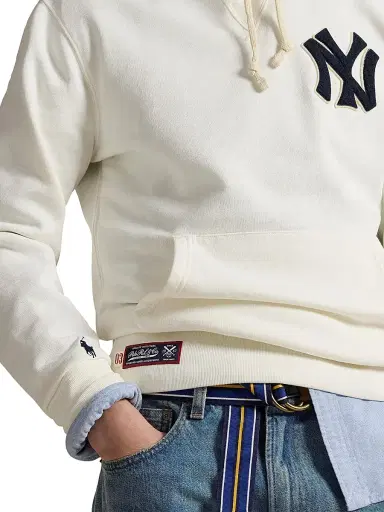 Polo Ralph Lauren Men's Yankees Fleece Hoodie - Deckwash White | Thumbnail 9 Polo Ralph Lauren Men's Yankees Fleece Hoodie - Deckwash White | Thumbnail 9