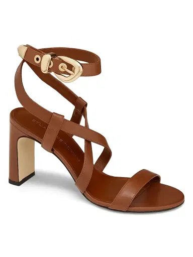 Stuart Weitzman Women's Maven 75MM Leather Block-Heel Sandals - Luxe Saddle | Thumbnail 2 Stuart Weitzman Women's Maven 75MM Leather Block-Heel Sandals - Luxe Saddle | Thumbnail 2