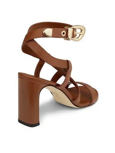 Stuart Weitzman Women's Maven 75MM Leather Block-Heel Sandals - Luxe Saddle | Thumbnail 3 Stuart Weitzman Women's Maven 75MM Leather Block-Heel Sandals - Luxe Saddle | Thumbnail 3