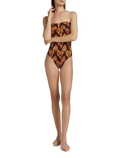 Ulla Johnson Women's Monterey Printed Strapless One-Piece Swimsuit | Thumbnail 2 Ulla Johnson Women's Monterey Printed Strapless One-Piece Swimsuit | Thumbnail 2