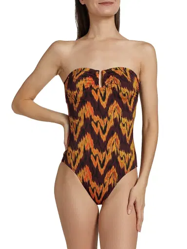 Ulla Johnson Women's Monterey Printed Strapless One-Piece Swimsuit | Thumbnail 3 Ulla Johnson Women's Monterey Printed Strapless One-Piece Swimsuit | Thumbnail 3