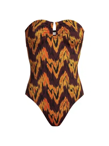 Ulla Johnson Women's Monterey Printed Strapless One-Piece Swimsuit | Thumbnail 1 Ulla Johnson Women's Monterey Printed Strapless One-Piece Swimsuit | Thumbnail 1