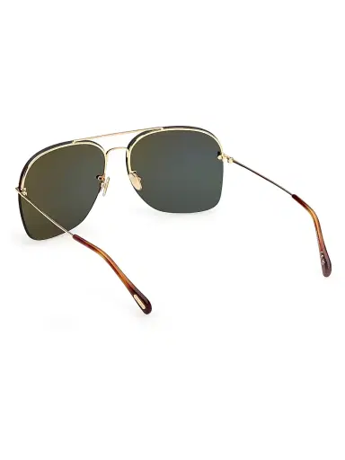 Tom Ford Men's Mackenzie 64MM Aviator Sunglasses - Shiny Gold Green | Thumbnail 4 Tom Ford Men's Mackenzie 64MM Aviator Sunglasses - Shiny Gold Green | Thumbnail 4
