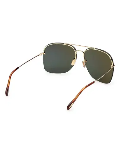 Tom Ford Men's Mackenzie 64MM Aviator Sunglasses - Shiny Gold Green | Thumbnail 6 Tom Ford Men's Mackenzie 64MM Aviator Sunglasses - Shiny Gold Green | Thumbnail 6