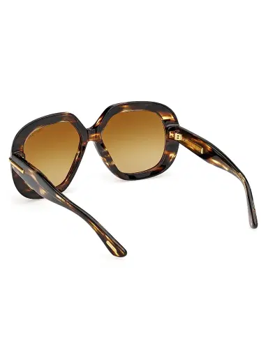 Tom Ford Women's Icon 56MM Geometric Sunglasses - Brown Striped Honey | Thumbnail 4 Tom Ford Women's Icon 56MM Geometric Sunglasses - Brown Striped Honey | Thumbnail 4