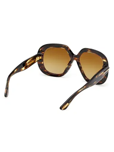 Tom Ford Women's Icon 56MM Geometric Sunglasses - Brown Striped Honey | Thumbnail 6 Tom Ford Women's Icon 56MM Geometric Sunglasses - Brown Striped Honey | Thumbnail 6