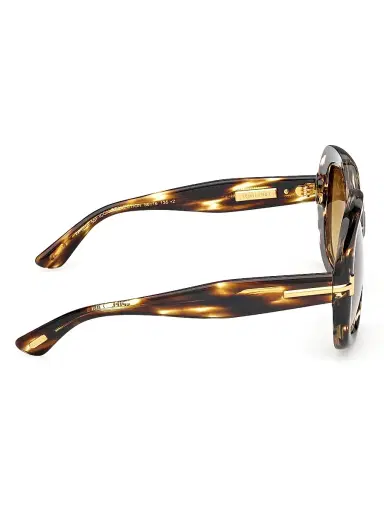 Tom Ford Women's Icon 56MM Geometric Sunglasses - Brown Striped Honey | Thumbnail 7 Tom Ford Women's Icon 56MM Geometric Sunglasses - Brown Striped Honey | Thumbnail 7