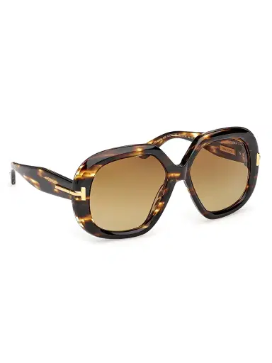 Tom Ford Women's Icon 56MM Geometric Sunglasses - Brown Striped Honey | Thumbnail 8 Tom Ford Women's Icon 56MM Geometric Sunglasses - Brown Striped Honey | Thumbnail 8